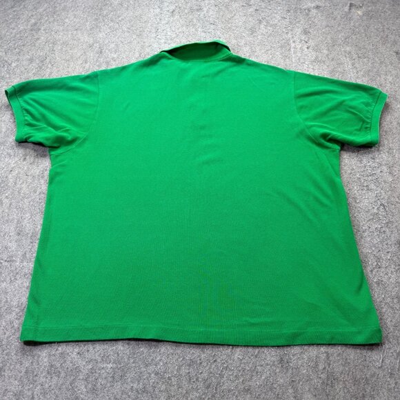 Lacoste Polo Shirt Men 9 Green Solid Classic Fit Cotton Pique Knit 55" x 29" - Picture 7 of 12